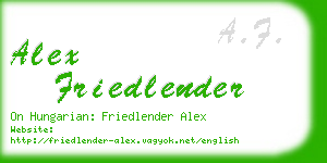 alex friedlender business card